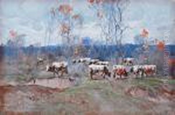 Paysage Aux Vaches Oil Painting by Sergee Kolesnikoff