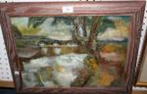 Riverview Oil Painting by Harold Kopel