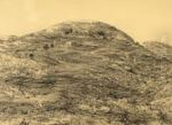 Mountains Of Jerusalem Oil Painting by Leopold Krakauer