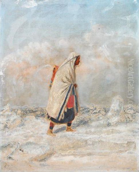 Moccasin Seller Oil Painting by Cornelius David Krieghoff