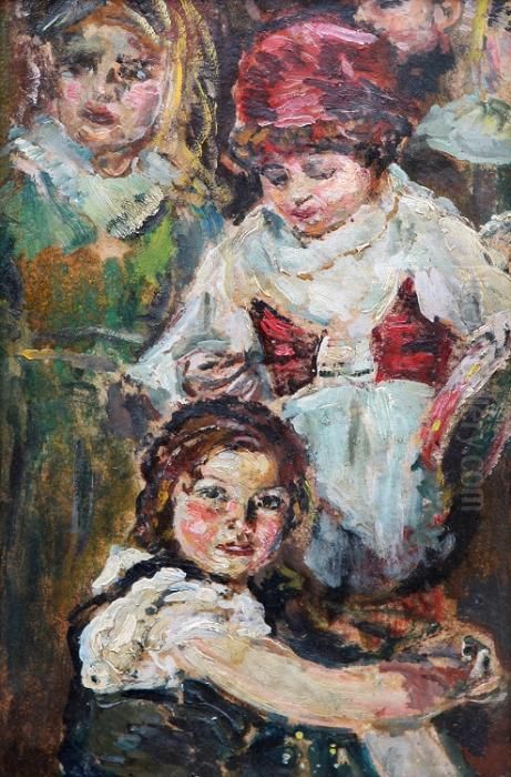 Little Girls Oil Painting by Vincenzo La Bella