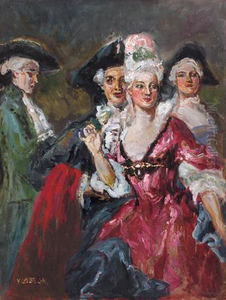 Dame E Cavalieri Oil Painting by Vincenzo La Bella