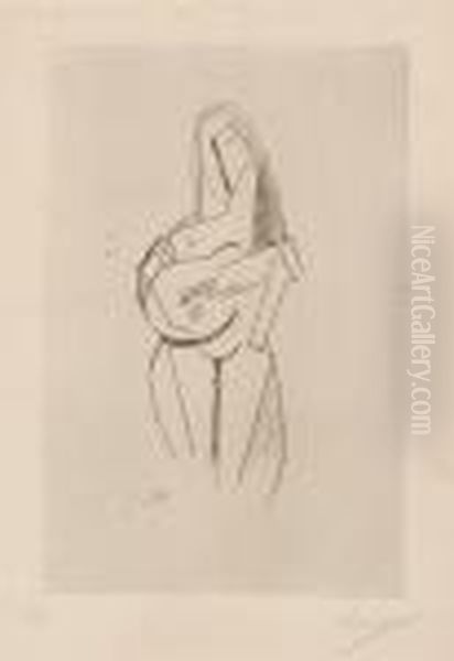 La Femme A La Guitare Oil Painting by Henri Laurens