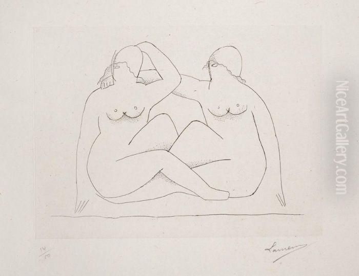 Deux Nus Oil Painting by Henri Laurens