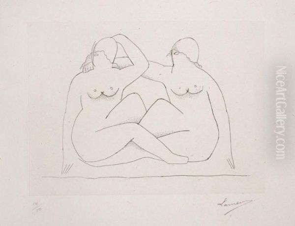 Deux Nus Oil Painting by Henri Laurens