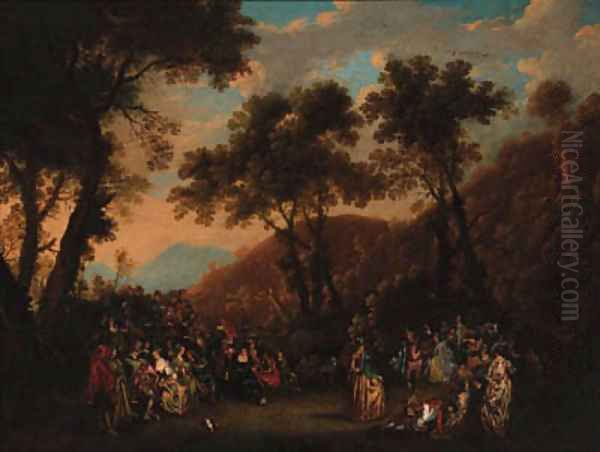 La danse champetre Oil Painting by Jean-Antoine Watteau