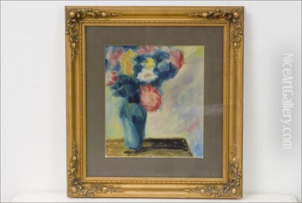 Kukka-asetelma - Blomsterstilleben. Oil Painting by William Lonnberg
