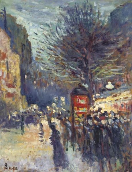 Une Rue De Paris Oil Painting by Maximilien Luce