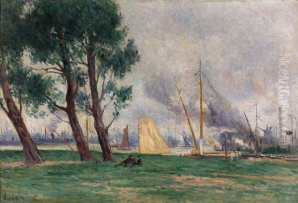 Environs De Rotterdam Oil Painting by Maximilien Luce