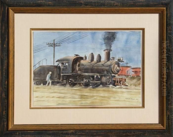 Locomotive Oil Painting by Reginald Marsh