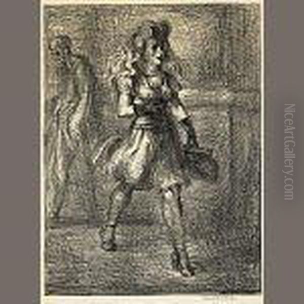 Girl Walking (elevated) Oil Painting by Reginald Marsh Girl Walking (elevated) Oil Painting by Reginald Marsh