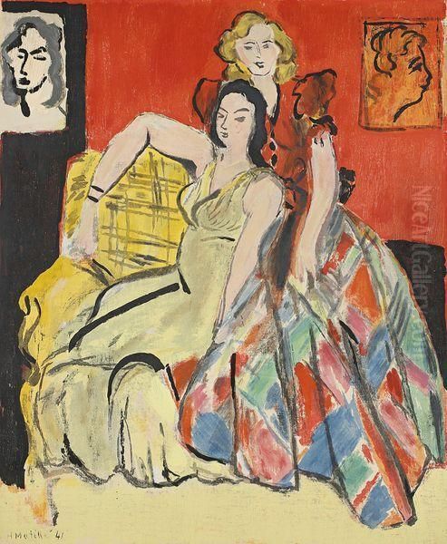 Deux Femmes En Robe Oil Painting by Henri Matisse