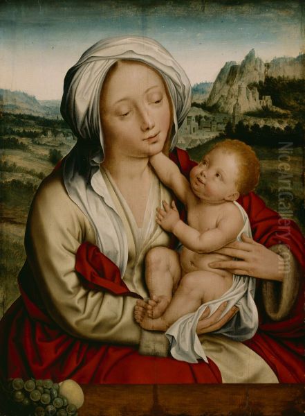 Madonna And Child Oil Painting by Quinten Metsys