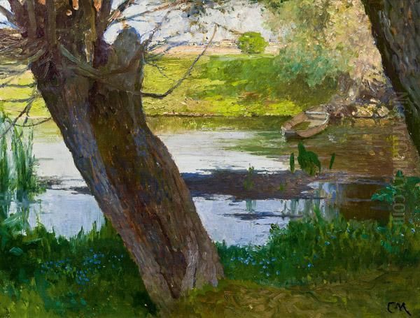 Am See Oil Painting by Carl Moll