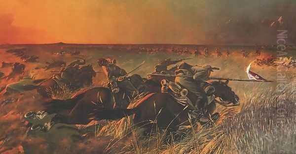 Charge at Wolodarka Oil Painting by Mikolaj Wisznicki Charge at Wolodarka Oil Painting by Mikolaj Wisznicki