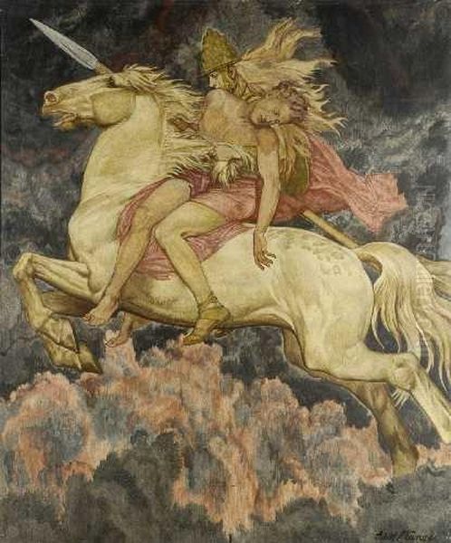 Tod Des Kriegers. 1939 Oil Painting by Adolf Munzer