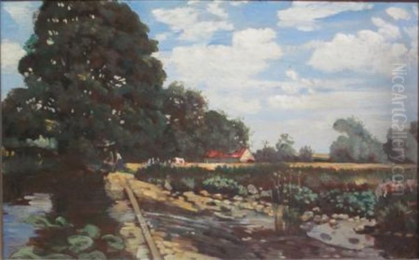 The Weir Oil Painting by Robert Noble