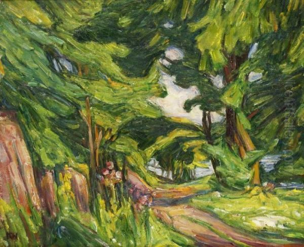 Skogsstig Oil Painting by Karl Fredrik Nordstrom