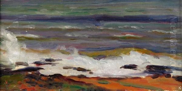 Branningar Mot Stranden Oil Painting by Karl Nordstrom