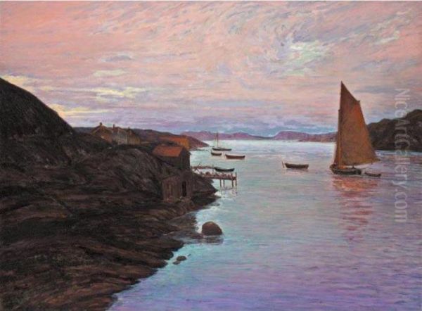 Blatt Vatten (blue Water), Kyrkesund Oil Painting by Karl Fredrik Nordstrom