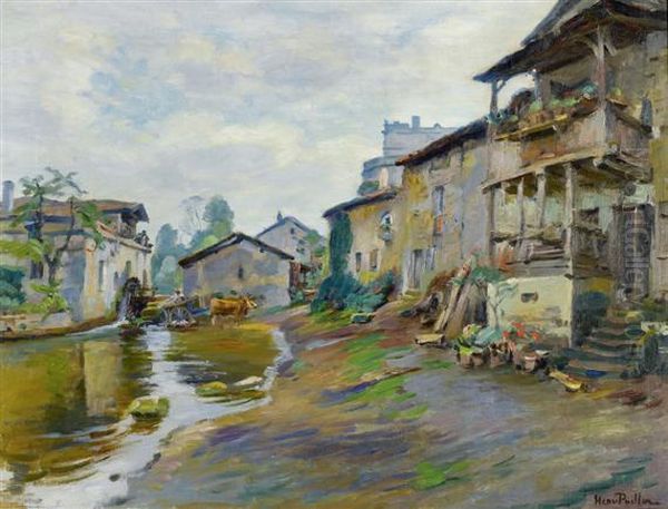 Le Moulin De Bourdeilles Oil Painting by Henri Pailler