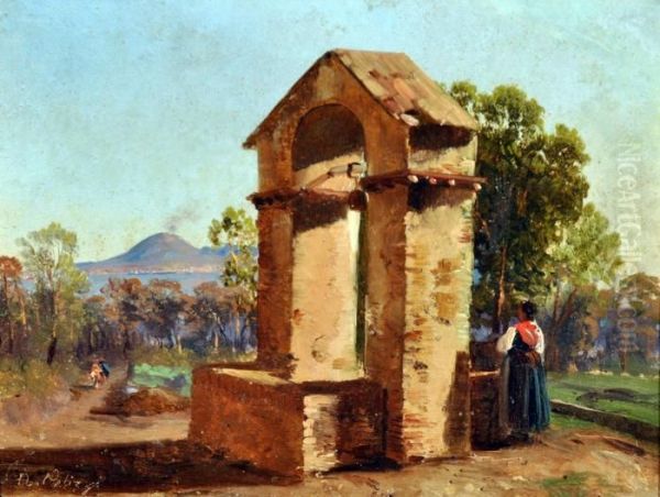 Alla Fontana Oil Painting by Nicola Palizzi