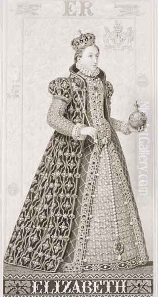 Queen Elizabeth I (1533-1603) from Illustrations of English and Scottish History Volume I Oil Painting by J.L. Williams