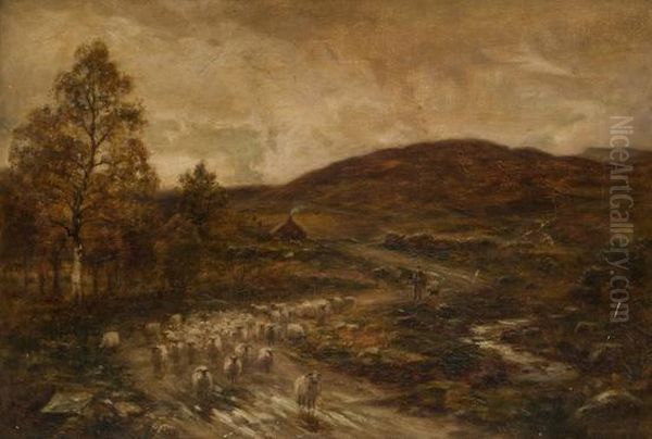 Veduta Della Campagna Inglese Con Gregge Di Pecore Oil Painting by Allan Ii Ramsay