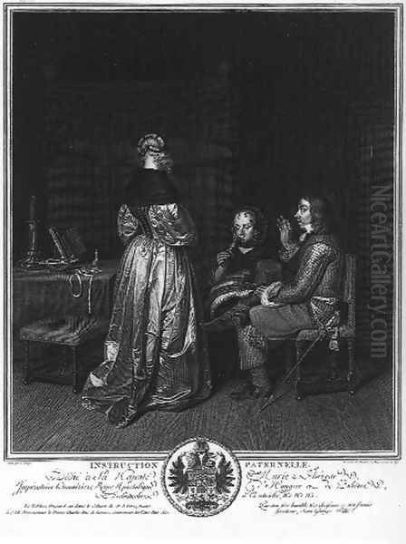 Paternal Instruction 1765 Oil Painting by Johann Georg Wille