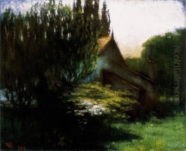 Landscape In Nagybanya Oil Painting by Istvan Reti
