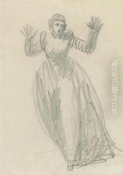 Study Of Lady Macbeth Oil Painting by George Romney