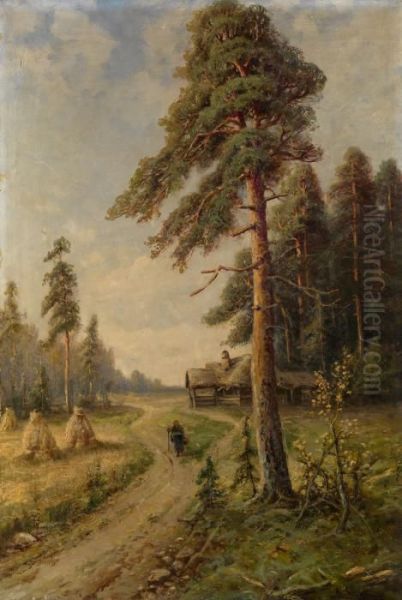 Pine Trees Oil Painting by Karl Rosen