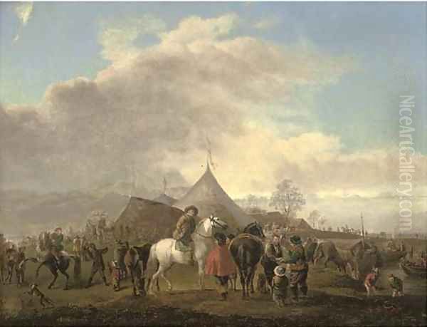 A horse fair Oil Painting by Philips Wouwerman