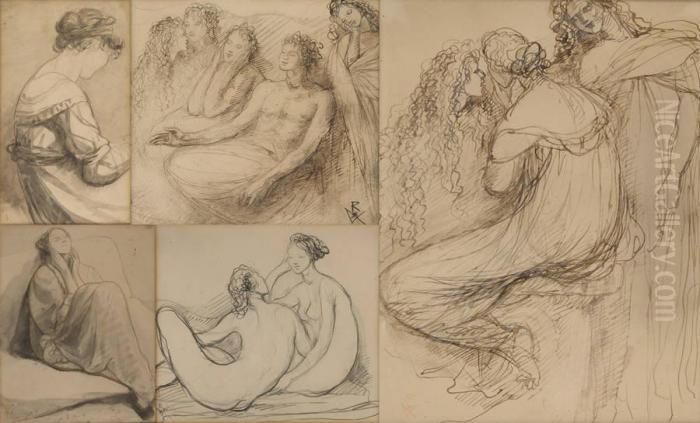 Attitudes Oil Painting by Victor Rousseau