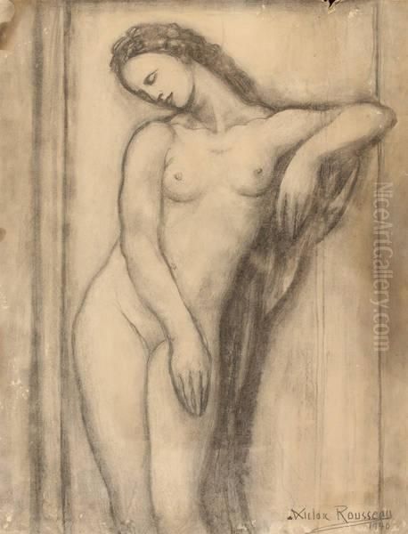 Etude Feminine Oil Painting by Victor Rousseau