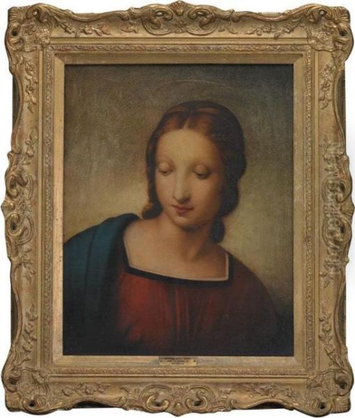 Madonna (madonna Of The Goldfinch Detail?) Oil Painting by Raphael (Raffaello Sanzio of Urbino)