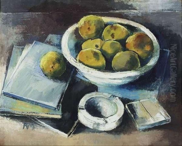Stilleben: Schale Mit Apfel Oil Painting by Robert Sayer