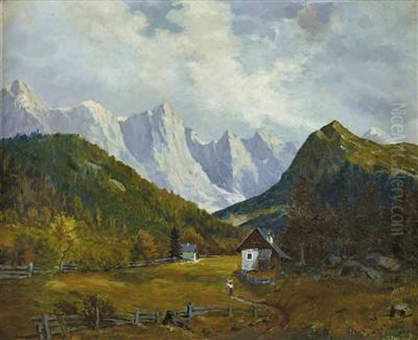Julische Alpen Oil Painting by Reinhart Schinzel Julische Alpen Oil Painting by Reinhart Schinzel