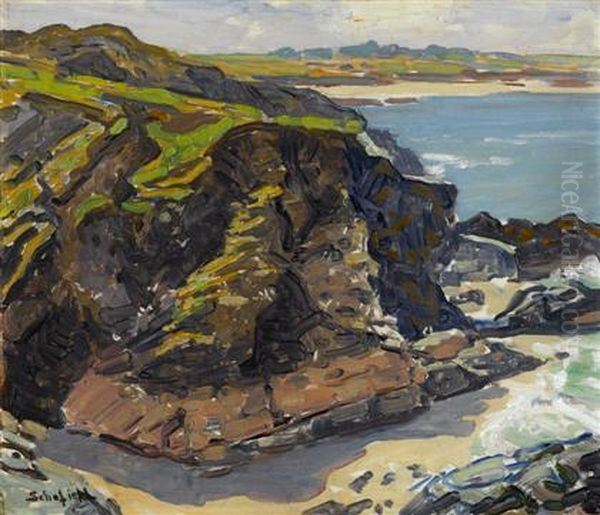 Rocky Coast Oil Painting by Walter Elmer Schofield