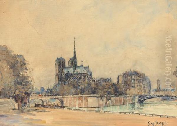 Parigi Oil Painting by Eugenio Scorzelli