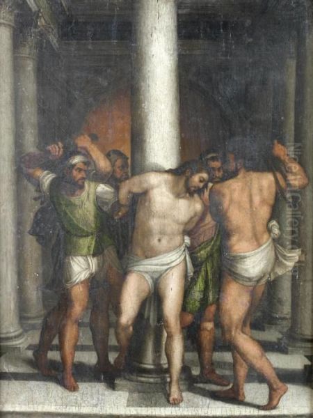 The Flagellation Of Christ Oil Painting by Sebastiano Del Piombo