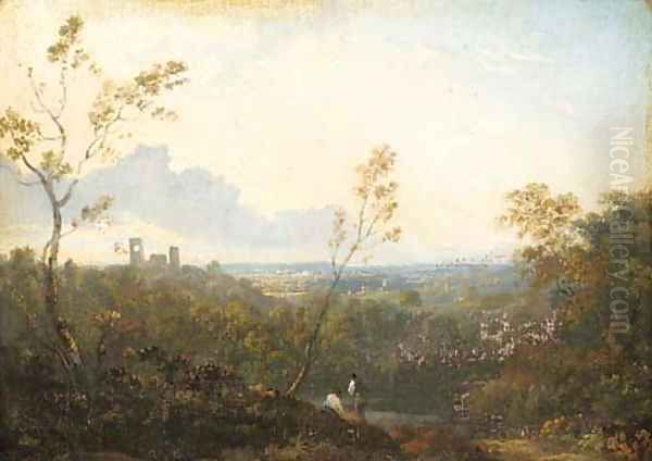 An Italianate landscape Oil Painting by Richard Wilson