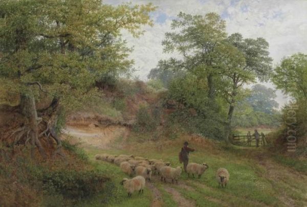 Through Woodland Pastures Oil Painting by George Shalders