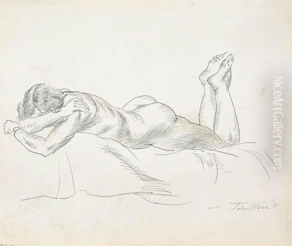 Two Drawings Oil Painting by John Sloan
