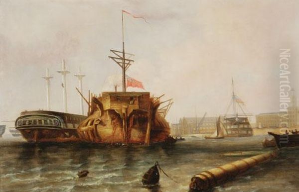 The Wooden Walls Of Old England Oil Painting by George Clarkson Stanfield