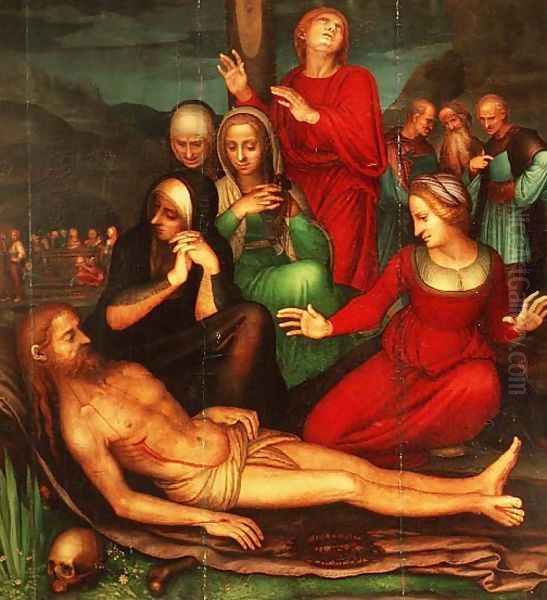 The Dead Christ Oil Painting by Fernando Yanez De la Almedina