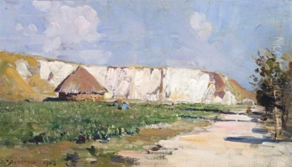 The Vegetable Workers Oil Painting by Arthur Streeton