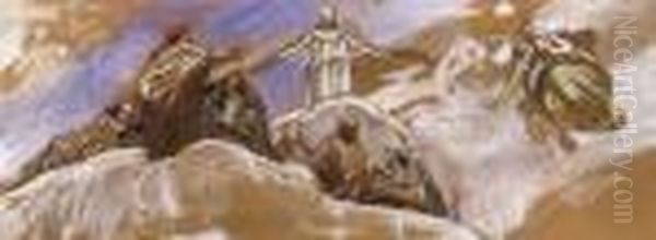 Plan For A Fresco Oil Painting by Bertalan Szekely Von Adamos