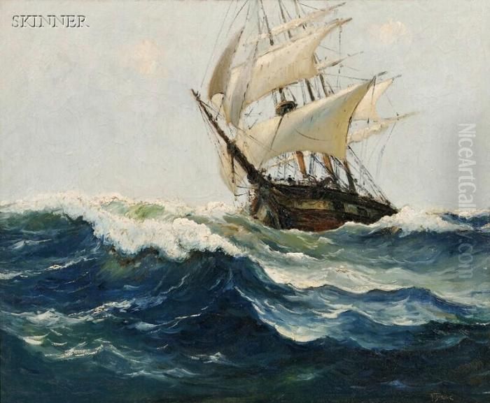 Ship At Sea Oil Painting by Anthony Thieme