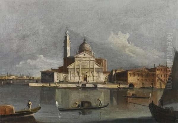 Venice, A View Of San Giorgio Maggiore From Across The Bacino Oil Painting by Francesco Tironi